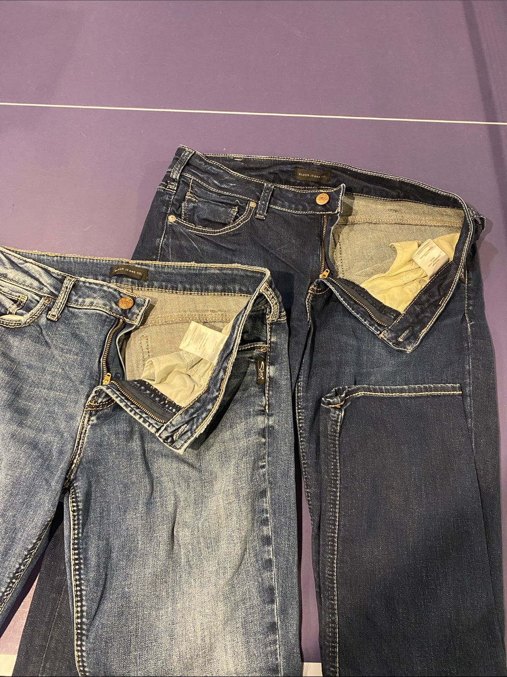 Silver Jeans Straight Leg Pair - Light Blue & Dark Blue